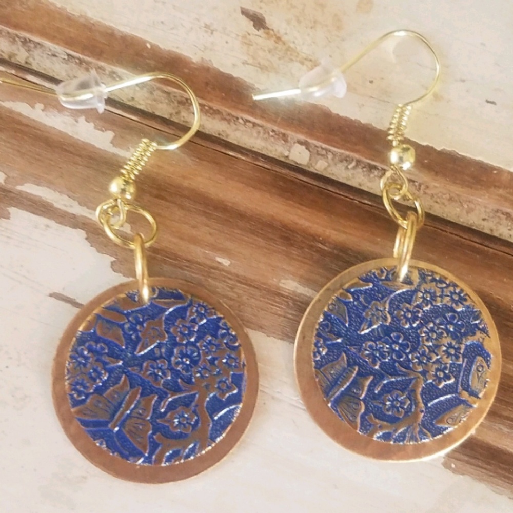 Butterfly Imprinted Earrings Pierced